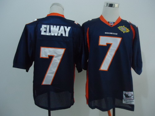 Denver Broncos 7 John Elway Blue Super Bowl Throwback Jersey
